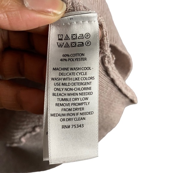 Cynthia Rowley Active Women's Dusty Pink Waffle Knit Top - Picture 5 of 6